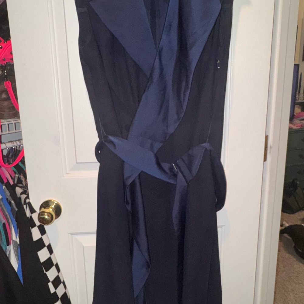 Navy Wrap-Style Women’s Dress